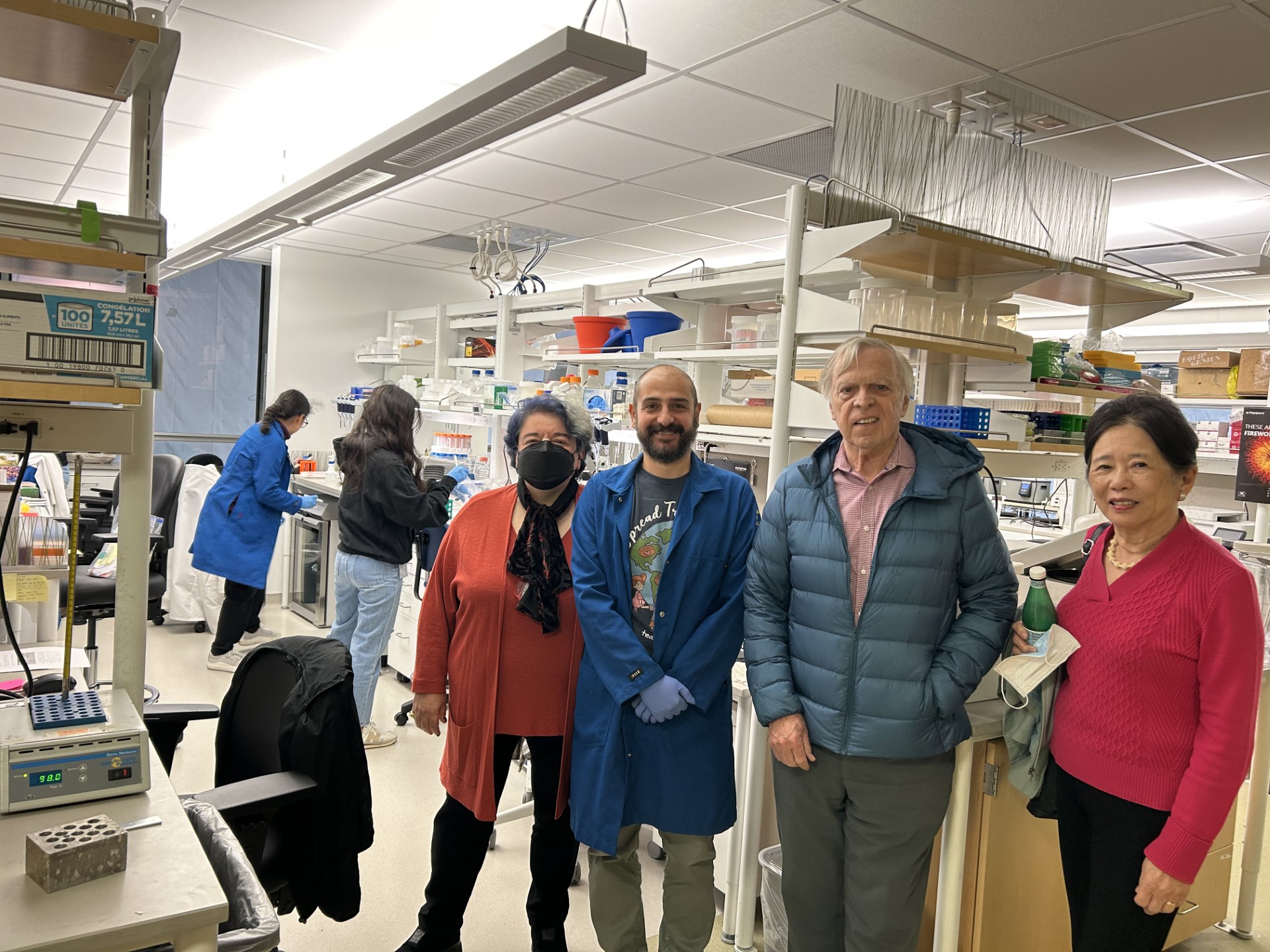 Touring the lab with Licia and Maurizio.